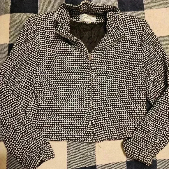 Soiree Womens Houndstooth Black and White Dress Jacket Size XS - Picture 2 of 12